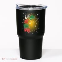 Gin all the way Jingle Funny Christmas Tumbler thumb 0