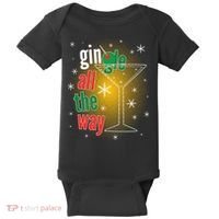 Gin all the way Jingle Funny Christmas Baby Bodysuit thumb 0