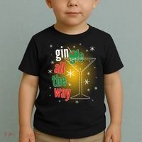 Gin all the way Jingle Funny Christmas Toddler T-Shirt thumb 2