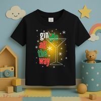 Gin all the way Jingle Funny Christmas Toddler T-Shirt thumb 3