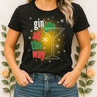 Gin all the way Jingle Funny Christmas Women's T-Shirt thumb 2