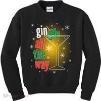 Gin all the way Jingle Funny Christmas Kids Sweatshirt thumb 0