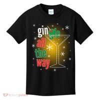 Gin all the way Jingle Funny Christmas Kids T-Shirt thumb 0