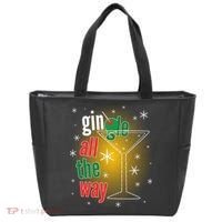 Gin all the way Jingle Funny Christmas Tote Bag thumb 0