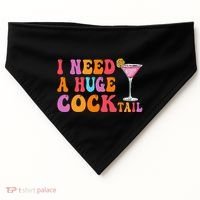 Groovy I Need A Huge Cocktail Funny Adult Humor Drinking USA-Made Doggie Bandana thumb 0