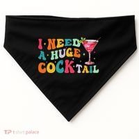 Groovy I Need A Huge Cocktail Funny Adult Humor Drinking USA-Made Doggie Bandana thumb 0