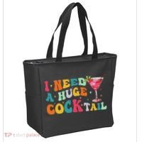 Groovy I Need A Huge Cocktail Funny Adult Humor Drinking Tote Bag thumb 2