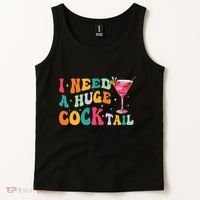Groovy I Need A Huge Cocktail Funny Adult Humor Drinking Tank Top thumb 2