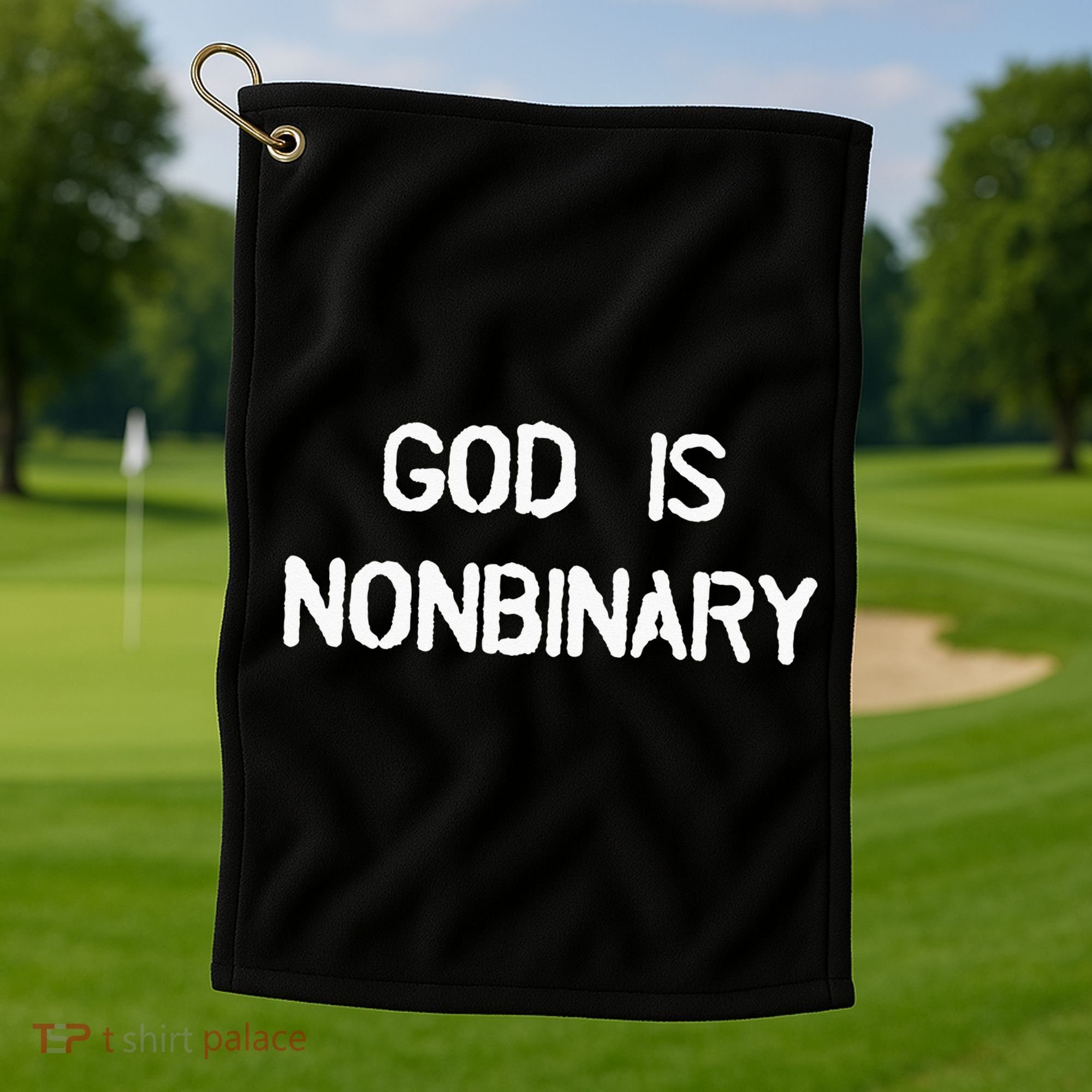 God Is Nonbinary Golf Towel