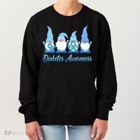 Gnomes In November We Wear Blue Diabetes Awareness Gnome Women's Sweatshirt thumb 0