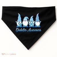 Gnomes In November We Wear Blue Diabetes Awareness Gnome USA-Made Doggie Bandana thumb 0