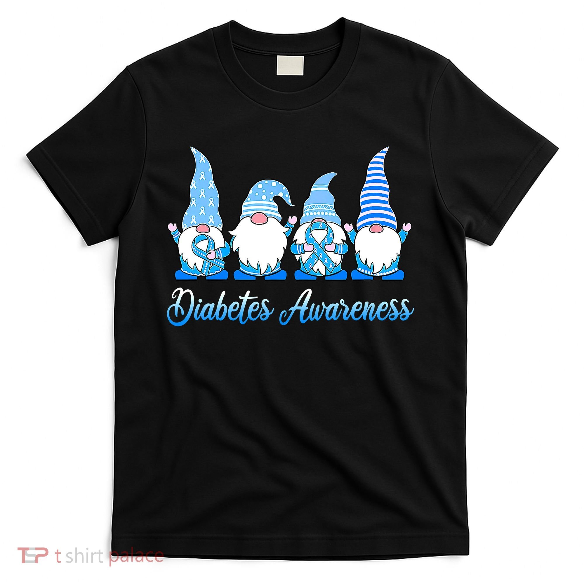 Gnomes In November We Wear Blue Diabetes Awareness Gnome T-Shirt