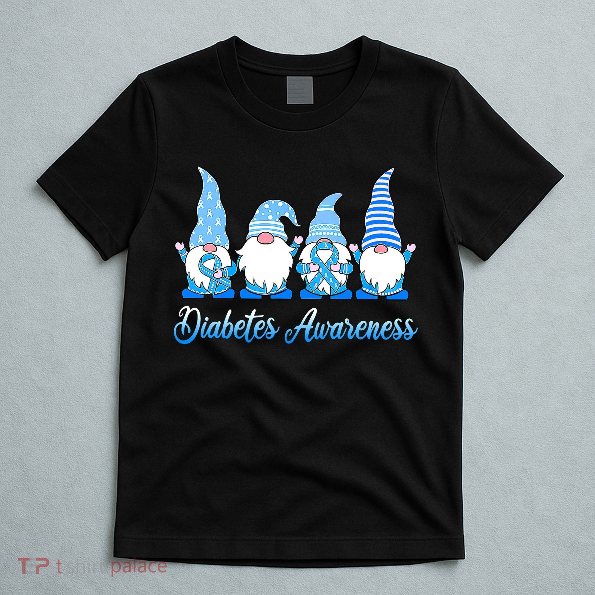 Gnomes In November We Wear Blue Diabetes Awareness Gnome T-Shirt