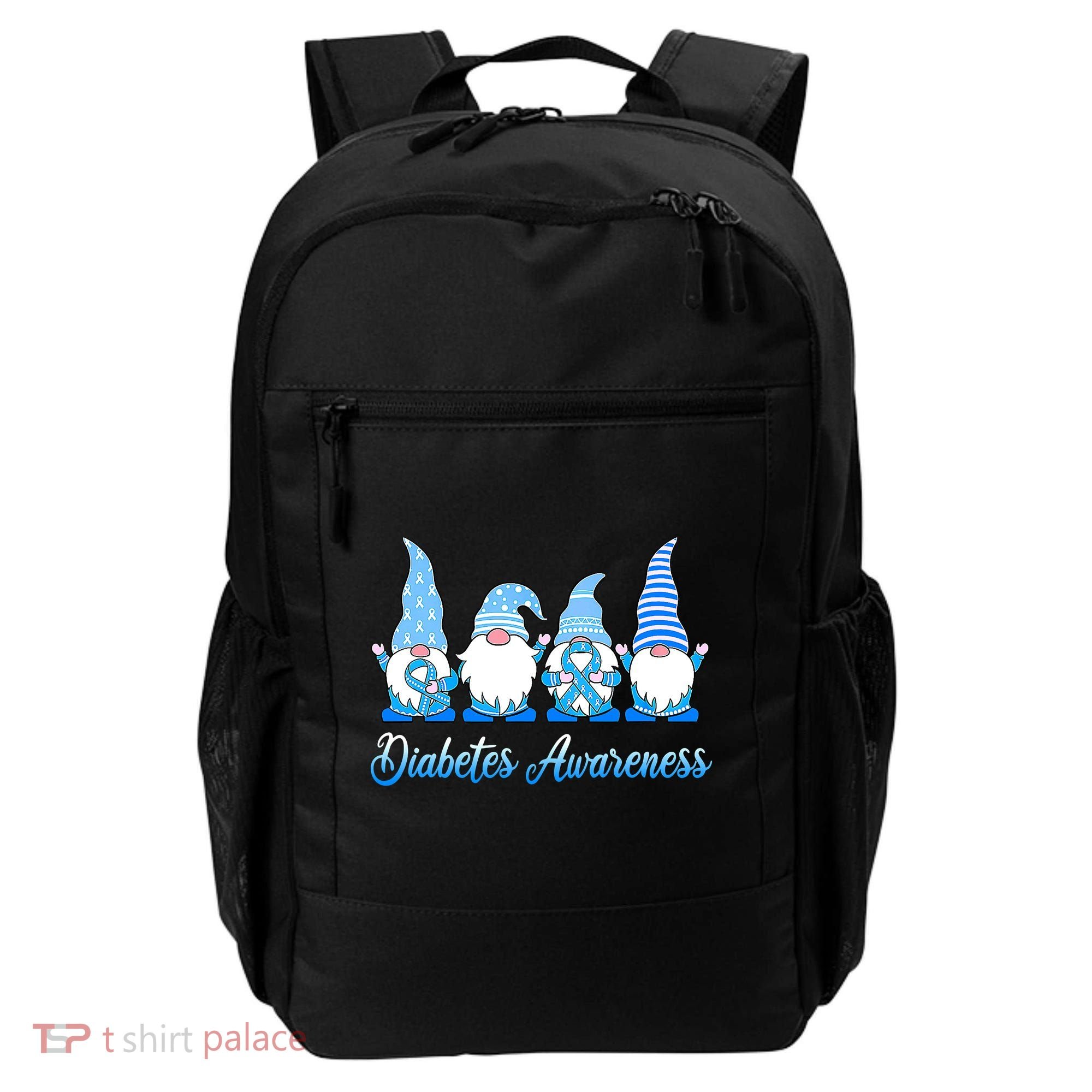 Gnomes In November We Wear Blue Diabetes Awareness Gnome Backpack