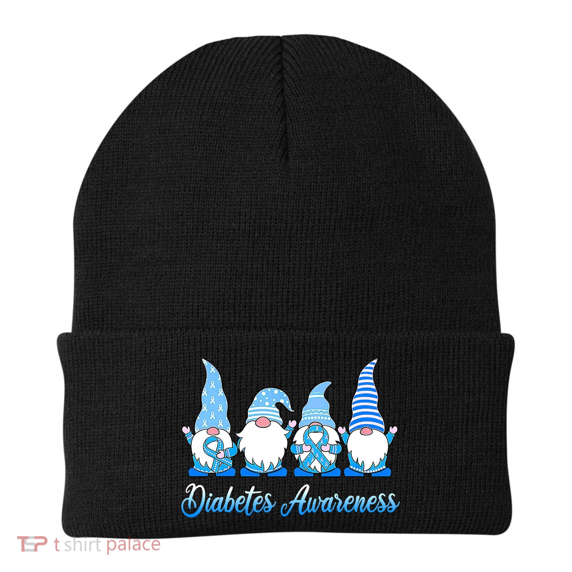 Gnomes In November We Wear Blue Diabetes Awareness Gnome Beanie