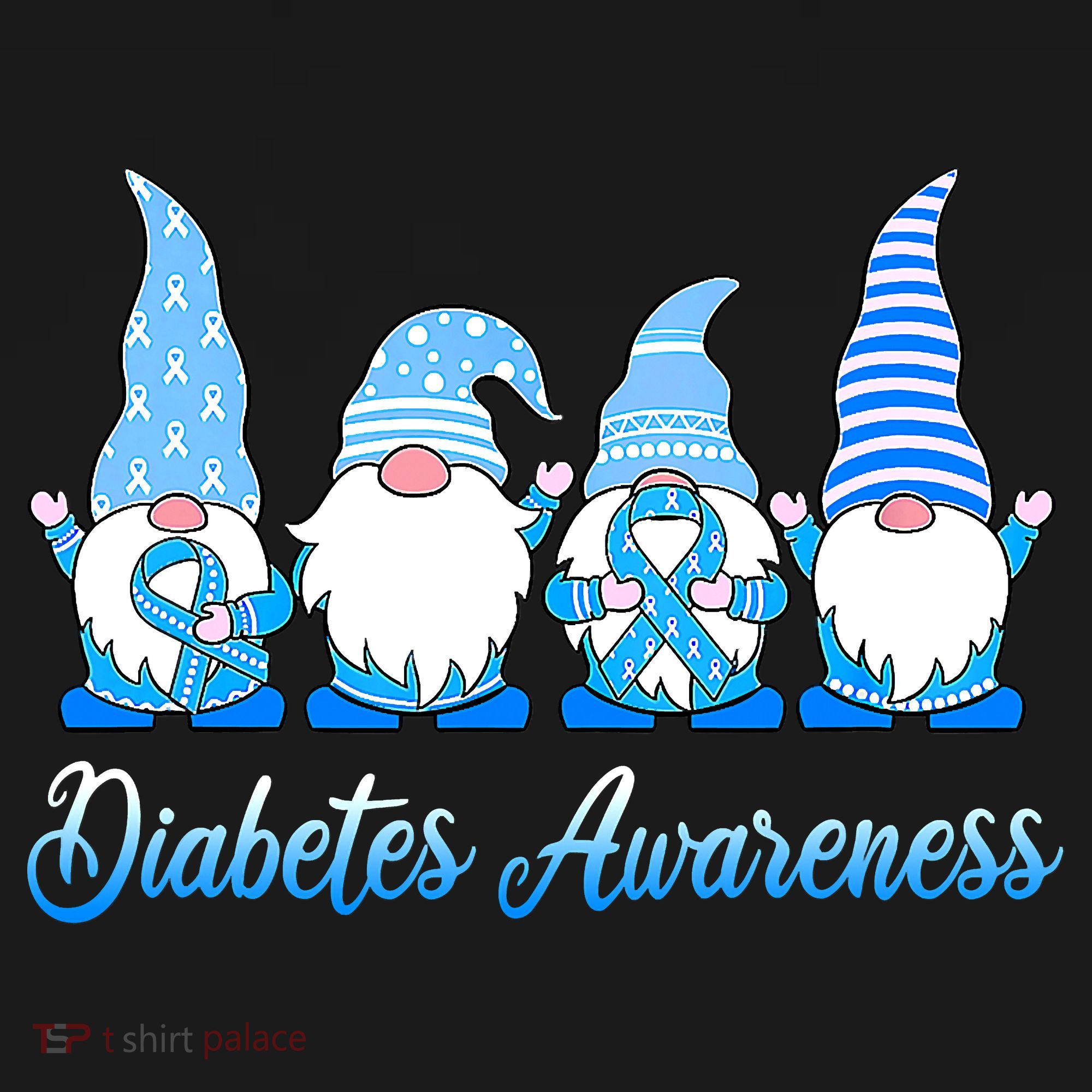 Gnomes In November We Wear Blue Diabetes Awareness Gnome Coaster