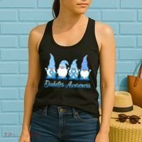 Gnomes In November We Wear Blue Diabetes Awareness Gnome Women's Tank Top thumb 2