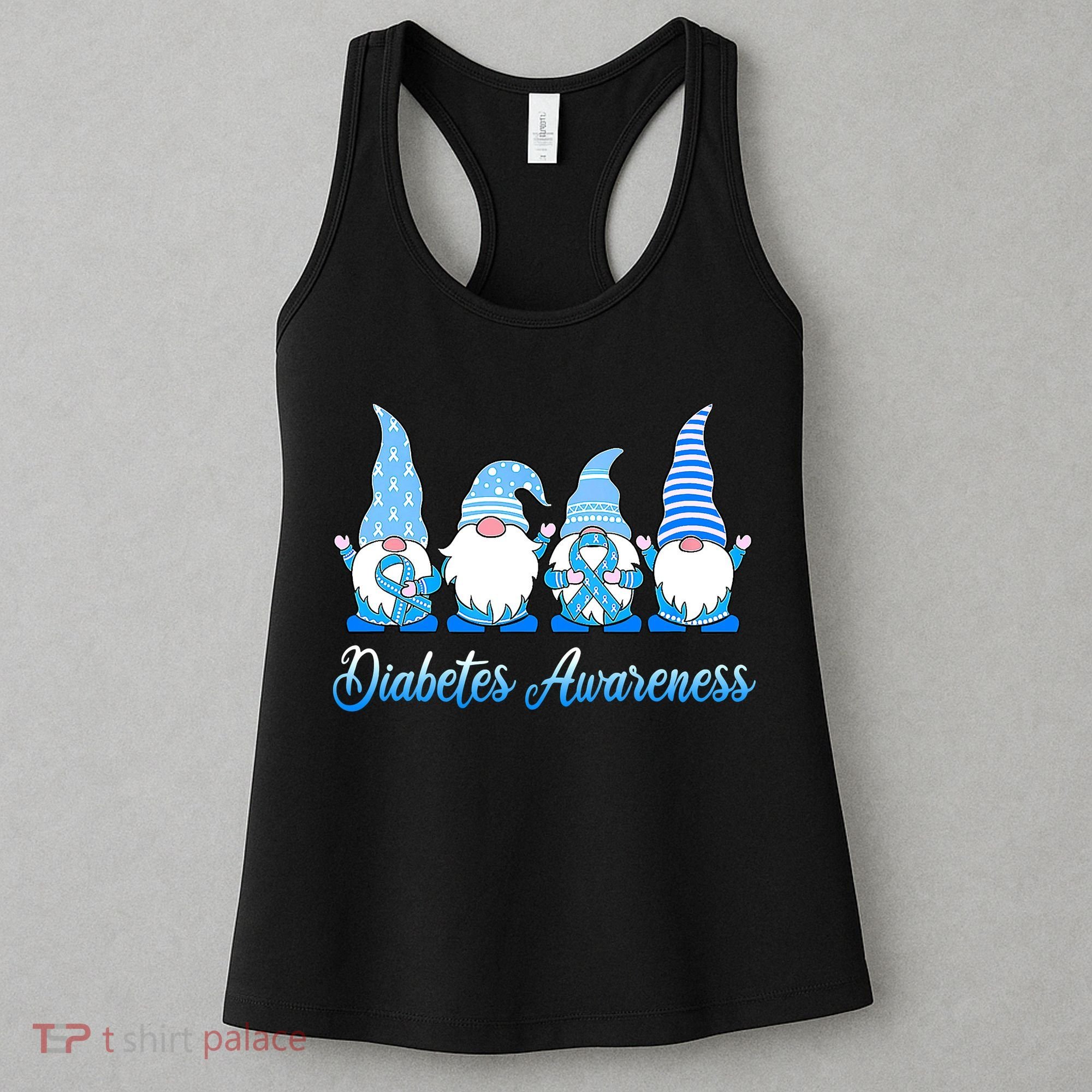 Gnomes In November We Wear Blue Diabetes Awareness Gnome Women's Tank Top
