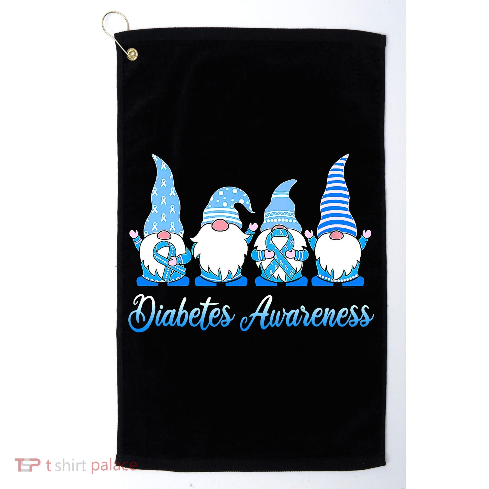 Gnomes In November We Wear Blue Diabetes Awareness Gnome Golf Towel