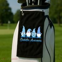 Gnomes In November We Wear Blue Diabetes Awareness Gnome Golf Towel thumb 2