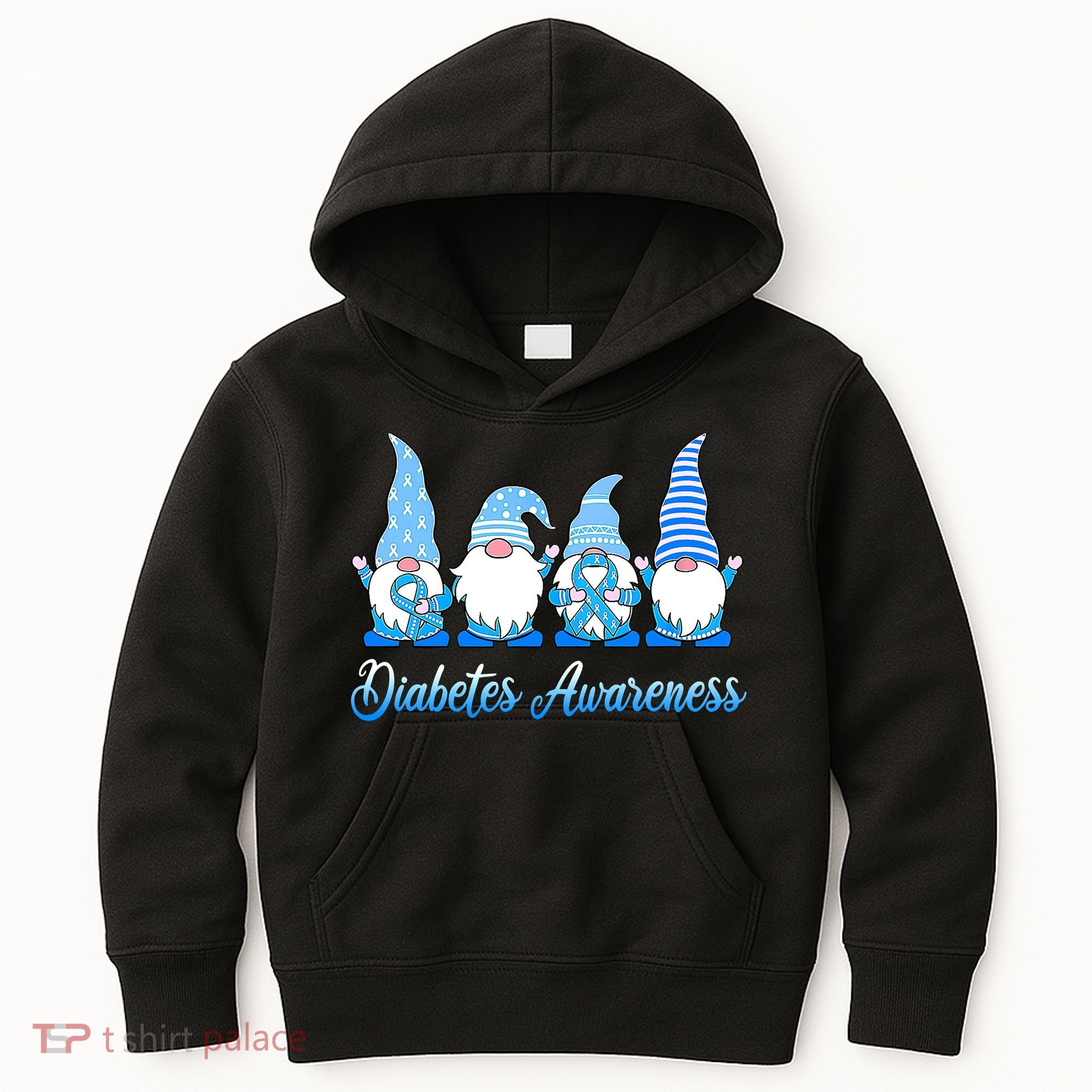 Gnomes In November We Wear Blue Diabetes Awareness Gnome Kids Hoodie