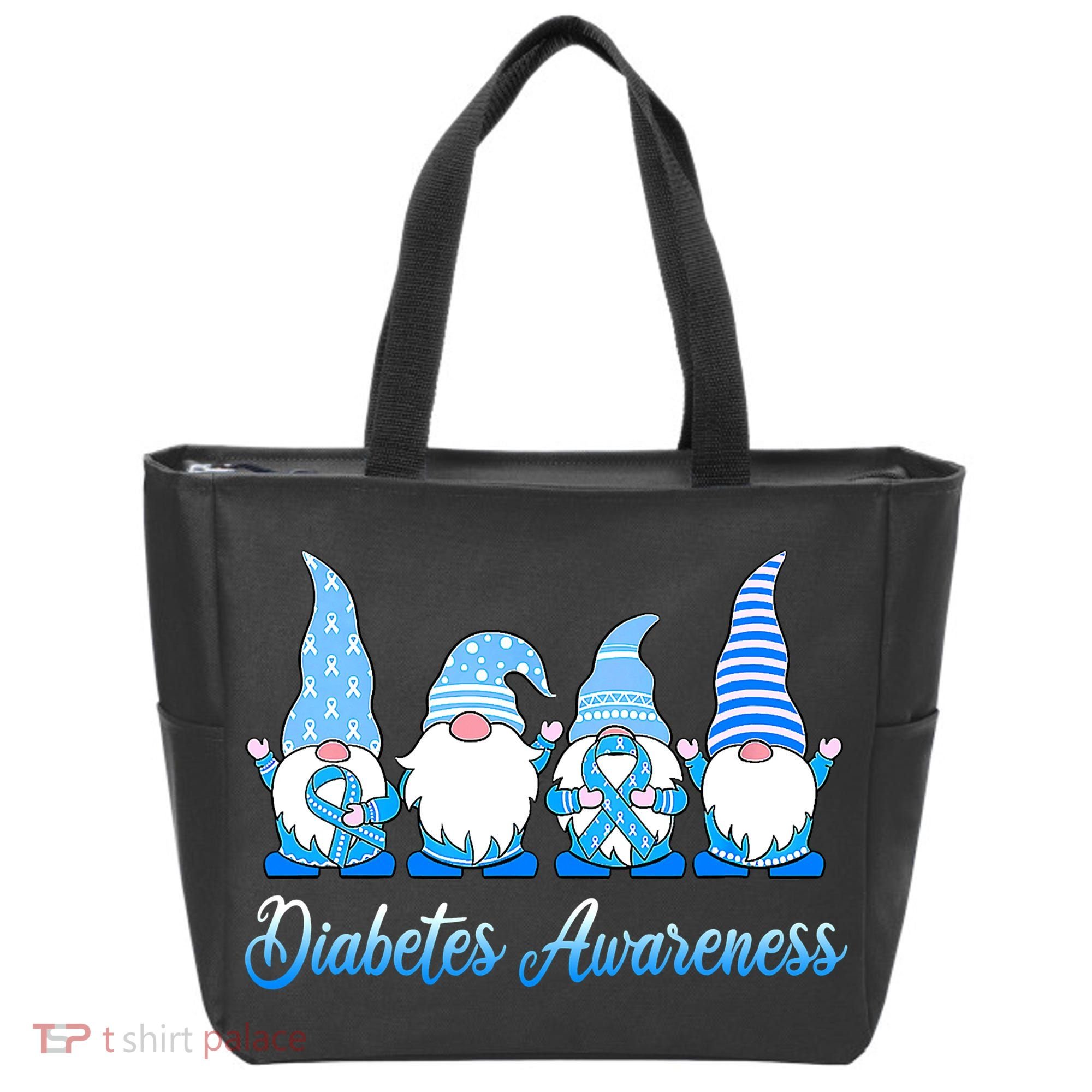 Gnomes In November We Wear Blue Diabetes Awareness Gnome Tote Bag