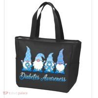 Gnomes In November We Wear Blue Diabetes Awareness Gnome Tote Bag thumb 3