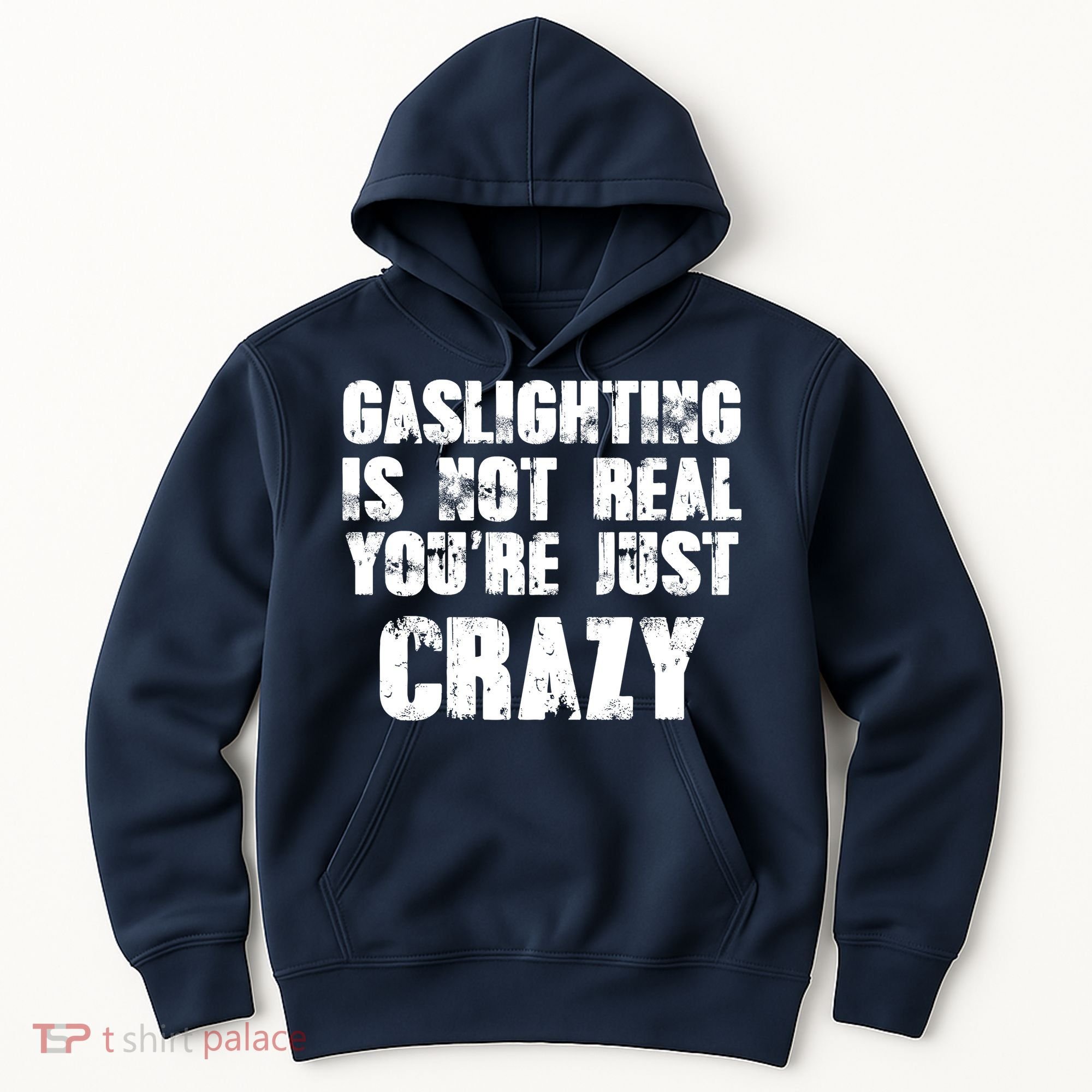 Gaslighting Is Not Real You're Just Crazy Distressed Funny Meme Hoodie