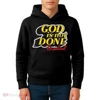 God Is Not Done Be Patient Kids Hoodie thumb 4