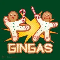 Gingas Gingerbread Ninja Men Button thumb 1