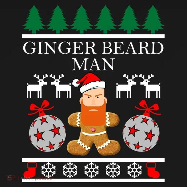 Ginger Beard Man Ugly Christmas Sweater Doggie Tank