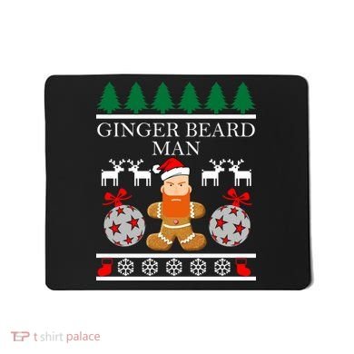 Ginger Beard Man Ugly Christmas Sweater Mousepad