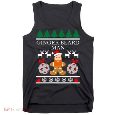 Ginger Beard Man Ugly Christmas Sweater Tank Top