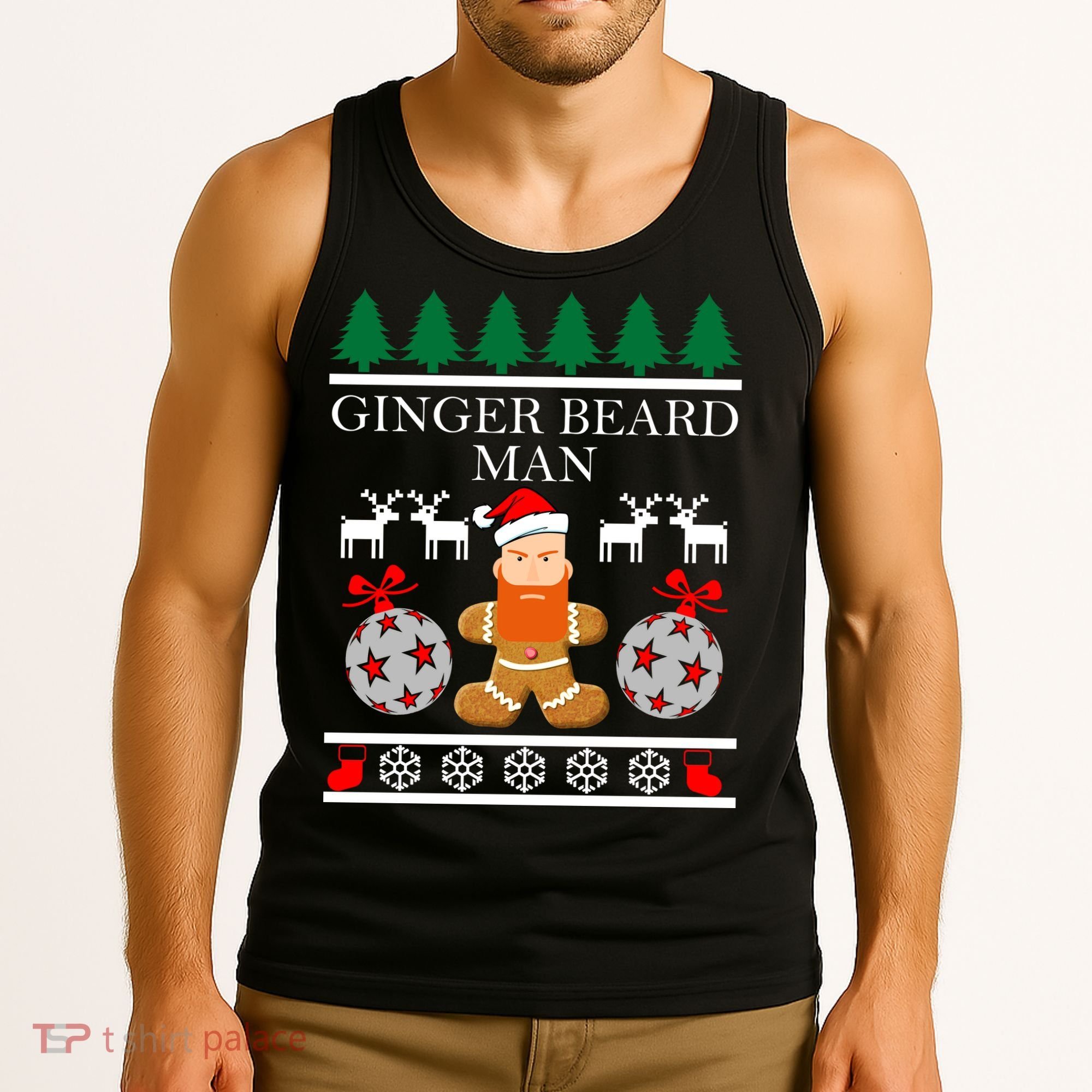 Ginger Beard Man Ugly Christmas Sweater Tank Top