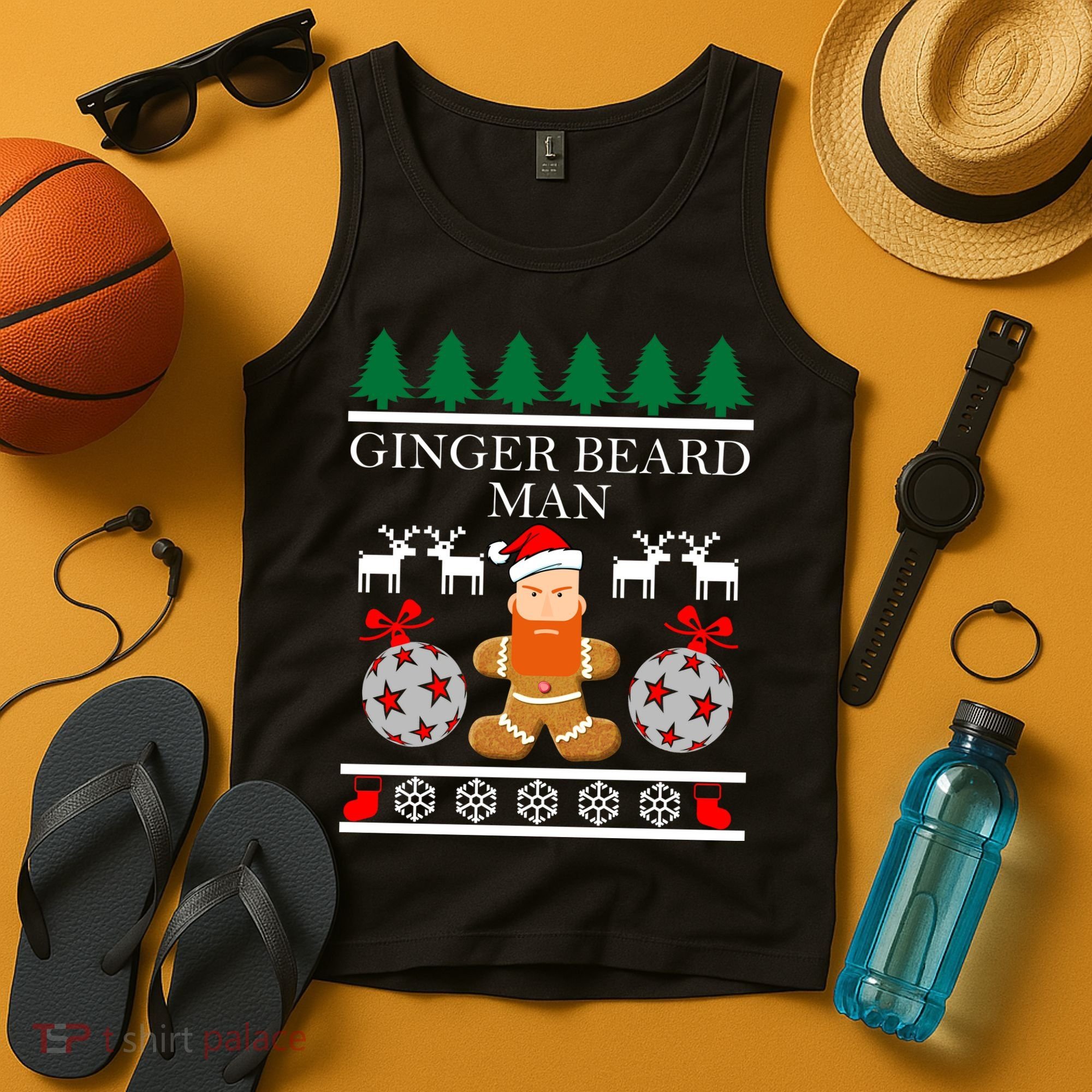 Ginger Beard Man Ugly Christmas Sweater Tank Top