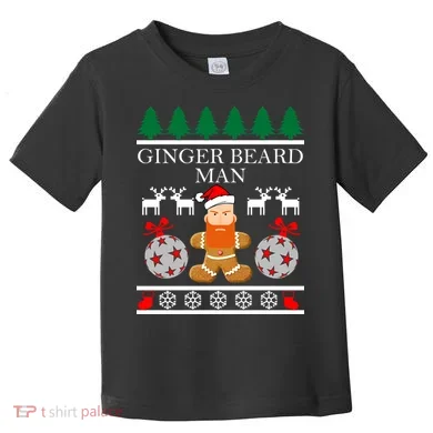 Ginger Beard Man Ugly Christmas Sweater Toddler T-Shirt