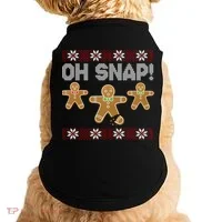 Gingerbread Oh Snap Ugly Christmas Sweater Doggie Tank thumb 0