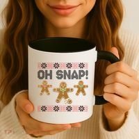 Gingerbread Oh Snap Ugly Christmas Sweater Coffee Mug thumb 3