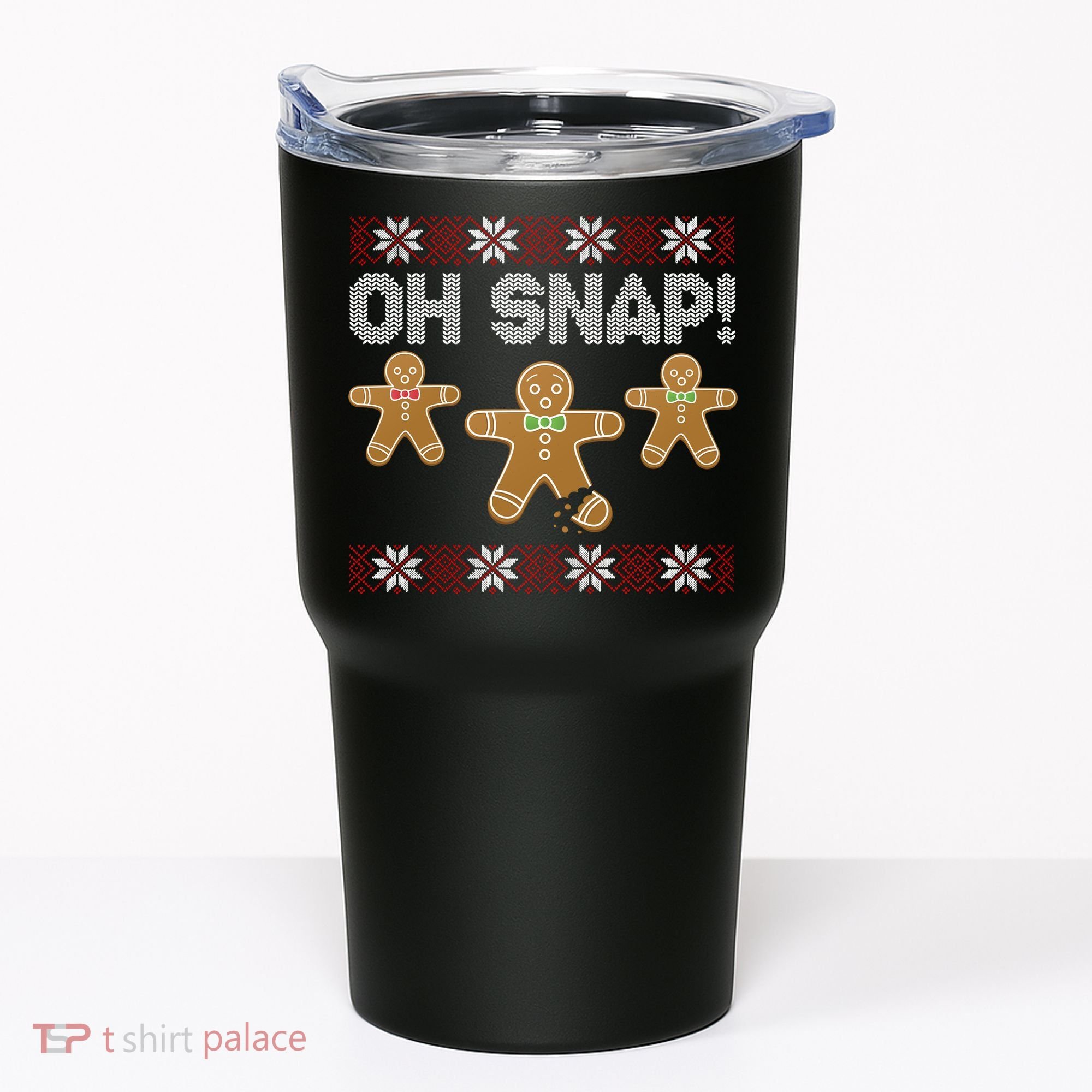 Gingerbread Oh Snap Ugly Christmas Sweater Tumbler