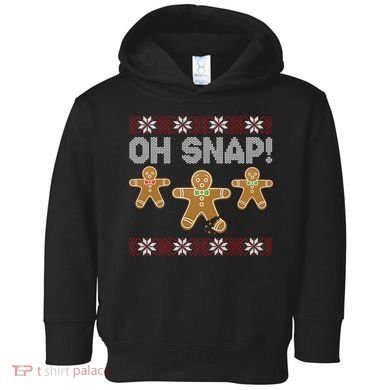 Gingerbread Oh Snap Ugly Christmas Sweater Toddler Hoodie