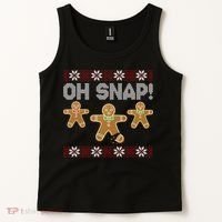 Gingerbread Oh Snap Ugly Christmas Sweater Tank Top thumb 2