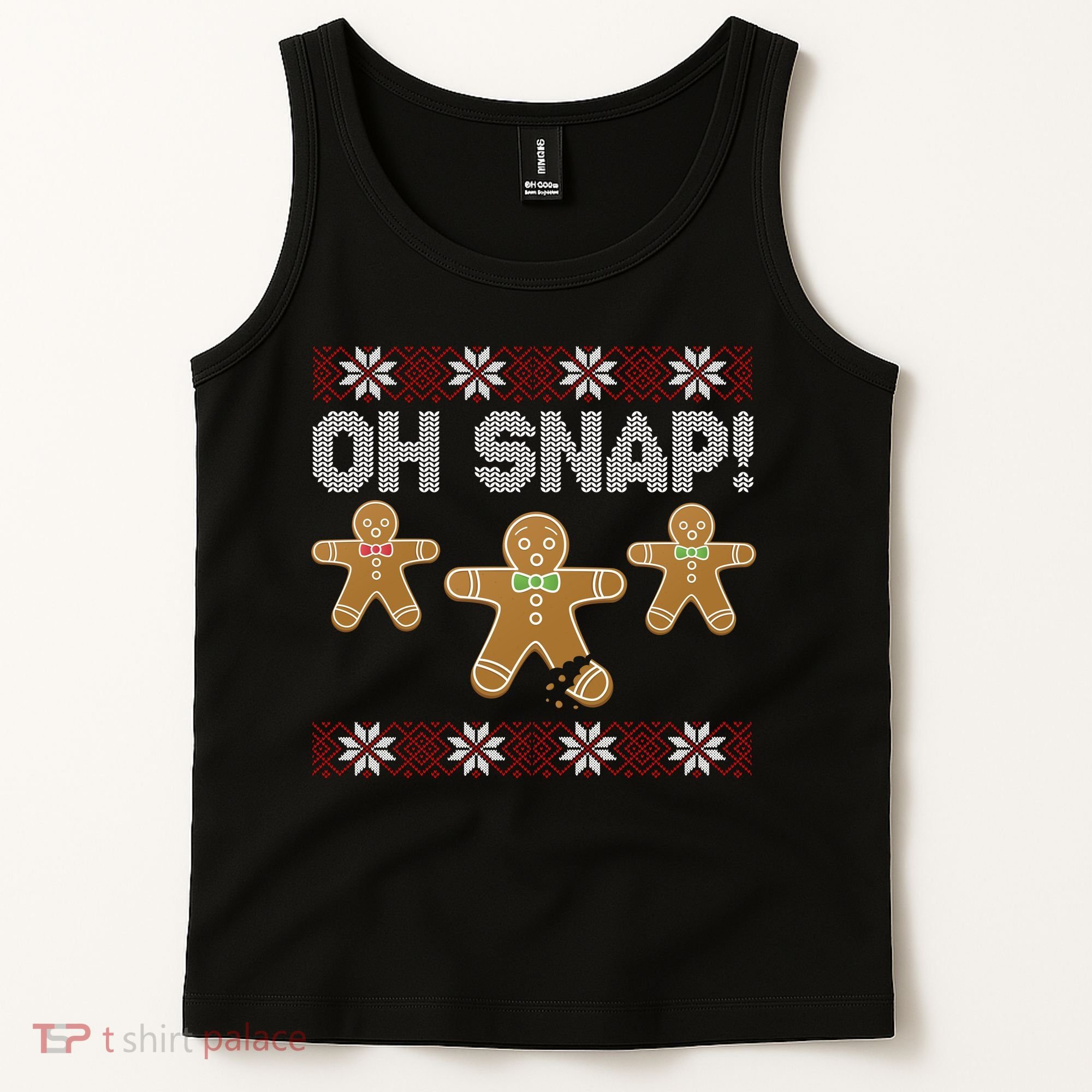 Gingerbread Oh Snap Ugly Christmas Sweater Tank Top