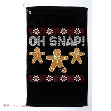 Gingerbread Oh Snap Ugly Christmas Sweater Golf Towel