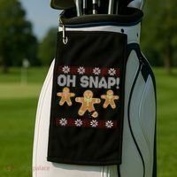 Gingerbread Oh Snap Ugly Christmas Sweater Golf Towel thumb 2