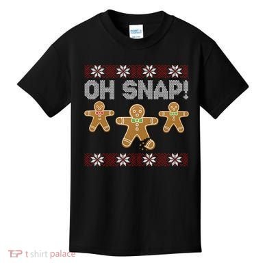 Gingerbread Oh Snap Ugly Christmas Sweater Kids T-Shirt