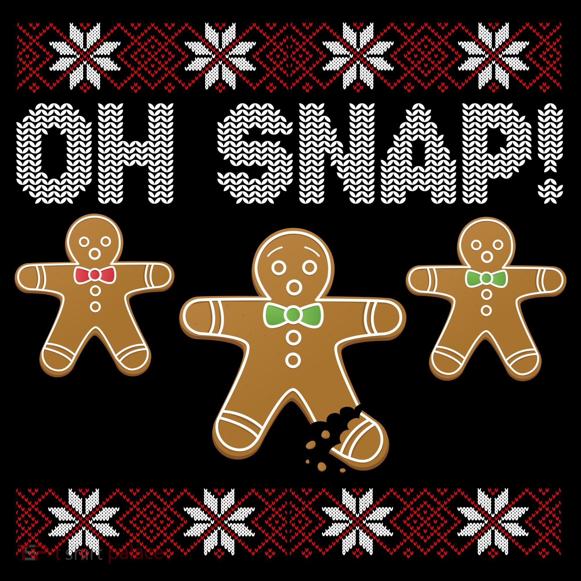 Gingerbread Oh Snap Ugly Christmas Sweater Kids T-Shirt