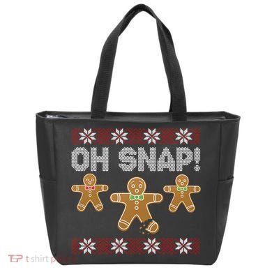 Gingerbread Oh Snap Ugly Christmas Sweater Tote Bag