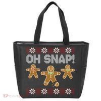 Gingerbread Oh Snap Ugly Christmas Sweater Tote Bag thumb 0
