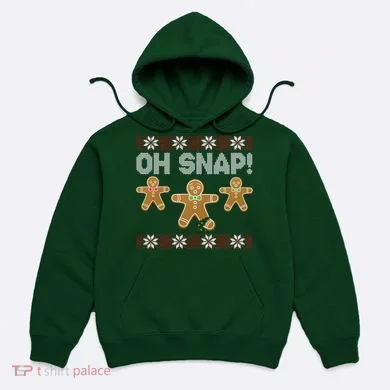 Gingerbread Oh Snap Ugly Christmas Sweater Hoodie