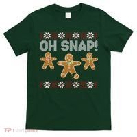 Gingerbread Oh Snap Ugly Christmas Sweater T-Shirt thumb 0